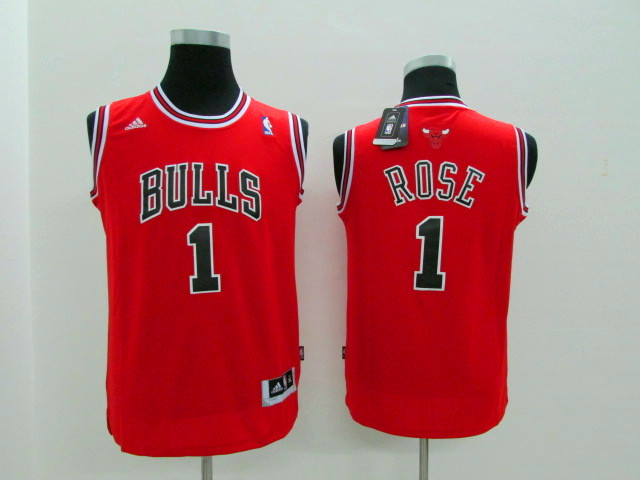 NBA Chicago Bulls 1 Rose red Game Nike Youth Jerseys